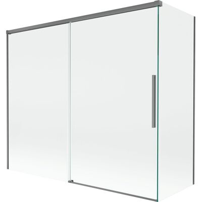 Mexen Rox parawan nawannowy 2-skrzydłowy rozsuwany 180 + 90 x 150 cm, transparent, gun metal - 8C9-180-090-95-00 Mexen Rox parawan nawannowy 2-skrzydłowy rozsuwany 180 + 90 x 150 cm, transparent, gun metal - 8C9-180-090-95-00