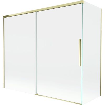 Mexen Rox parawan nawannowy 2-skrzydłowy rozsuwany 180 + 90 x 150 cm, transparent, złoty - 8C9-180-090-50-00 Mexen Rox parawan nawannowy 2-skrzydłowy rozsuwany 180 + 90 x 150 cm, transparent, złoty - 8C9-180-090-50-00