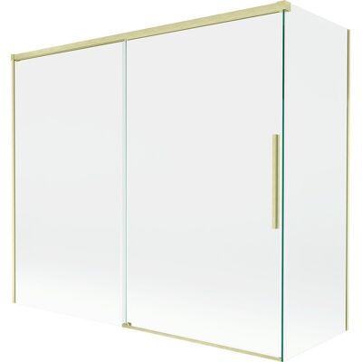 Mexen Rox parawan nawannowy 2-skrzydłowy rozsuwany 180 + 90 x 150 cm, transparent, złoty szczotkowany - 8C9-180-090-55-00 Mexen Rox parawan nawannowy 2-skrzydłowy rozsuwany 180 + 90 x 150 cm, transparent, złoty szczotkowany - 8C9-180-090-55-00
