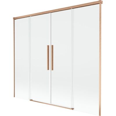 Mexen Rox parawan nawannowy 2-skrzydłowy rozsuwany 180 x 150 cm, transparent, miedź szczotkowana - 8C9-180-002-65-00 Mexen Rox parawan nawannowy 2-skrzydłowy rozsuwany 180 x 150 cm, transparent, miedź szczotkowana - 8C9-180-002-65-00