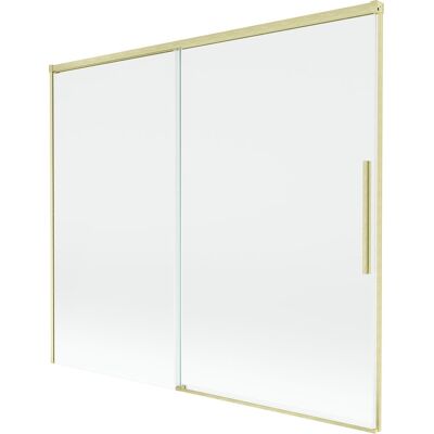 Mexen Rox parawan nawannowy 2-skrzydłowy rozsuwany 180 x 150 cm, transparent, złoty szczotkowany - 8C9-180-001-55-00 Mexen Rox parawan nawannowy 2-skrzydłowy rozsuwany 180 x 150 cm, transparent, złoty szczotkowany - 8C9-180-001-55-00