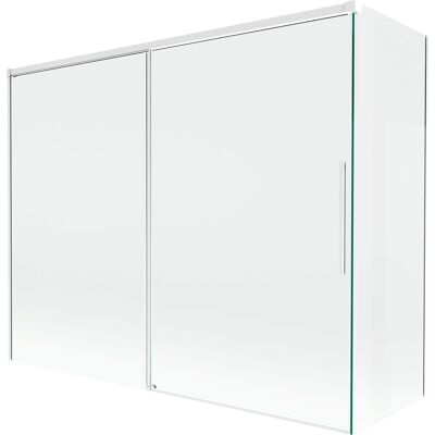 Mexen Rox parawan nawannowy 2-skrzydłowy rozsuwany 190 + 90 x 150 cm, transparent, biały - 8C9-190-090-20-00 Mexen Rox parawan nawannowy 2-skrzydłowy rozsuwany 190 + 90 x 150 cm, transparent, biały - 8C9-190-090-20-00
