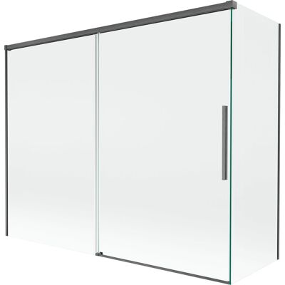 Mexen Rox parawan nawannowy 2-skrzydłowy rozsuwany 190 + 90 x 150 cm, transparent, gun gray szczotkowany - 8C9-190-090-66-00 Mexen Rox parawan nawannowy 2-skrzydłowy rozsuwany 190 + 90 x 150 cm, transparent, gun gray szczotkowany - 8C9-190-090-66-00