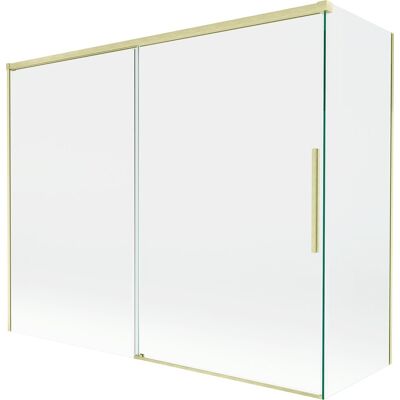 Mexen Rox parawan nawannowy 2-skrzydłowy rozsuwany 190 + 90 x 150 cm, transparent, złoty szczotkowany - 8C9-190-090-55-00 Mexen Rox parawan nawannowy 2-skrzydłowy rozsuwany 190 + 90 x 150 cm, transparent, złoty szczotkowany - 8C9-190-090-55-00