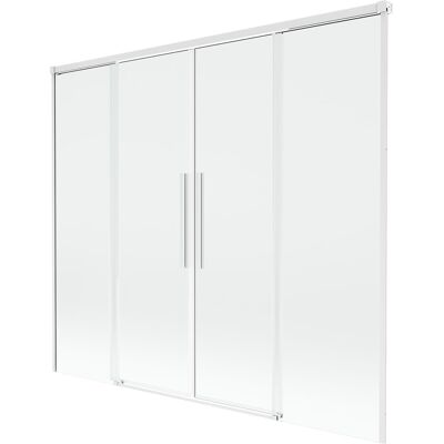 Mexen Rox parawan nawannowy 2-skrzydłowy rozsuwany 190 x 150 cm, transparent, biały - 8C9-190-002-20-00 Mexen Rox parawan nawannowy 2-skrzydłowy rozsuwany 190 x 150 cm, transparent, biały - 8C9-190-002-20-00