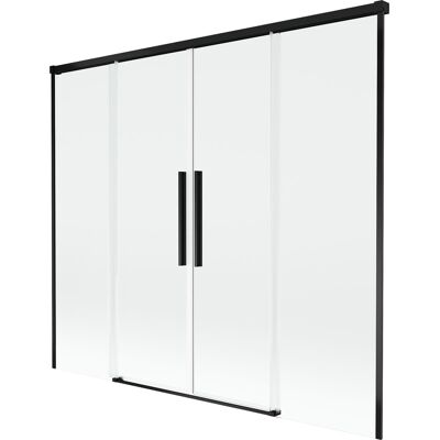 Mexen Rox parawan nawannowy 2-skrzydłowy rozsuwany 190 x 150 cm, transparent, czarny - 8C9-190-002-70-00 Mexen Rox parawan nawannowy 2-skrzydłowy rozsuwany 190 x 150 cm, transparent, czarny - 8C9-190-002-70-00