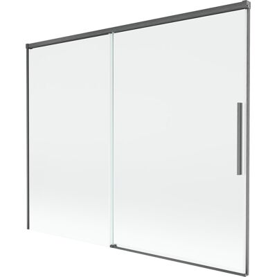 Mexen Rox parawan nawannowy 2-skrzydłowy rozsuwany 190 x 150 cm, transparent, gun gray szczotkowany - 8C9-190-001-66-00 Mexen Rox parawan nawannowy 2-skrzydłowy rozsuwany 190 x 150 cm, transparent, gun gray szczotkowany - 8C9-190-001-66-00