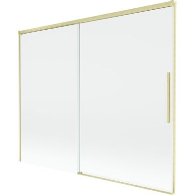 Mexen Rox parawan nawannowy 2-skrzydłowy rozsuwany 190 x 150 cm, transparent, złoty szczotkowany - 8C9-190-001-55-00 Mexen Rox parawan nawannowy 2-skrzydłowy rozsuwany 190 x 150 cm, transparent, złoty szczotkowany - 8C9-190-001-55-00