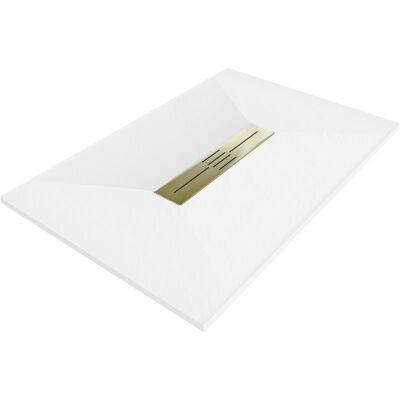 Mexen Toro brodzik prostokątny SMC 100 x 90 cm, biały, maskownica złota - 43109010-G Mexen Toro brodzik prostokątny SMC 100 x 90 cm, biały, maskownica złota - 43109010-G