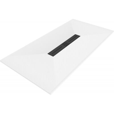 Mexen Toro brodzik prostokątny SMC 180 x 90 cm, biały, maskownica czarna - 43109018-B Mexen Toro brodzik prostokątny SMC 180 x 90 cm, biały, maskownica czarna - 43109018-B