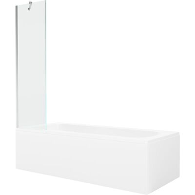 Mexen Vega wanna prostokątna 150 x 70 cm z obudową i parawanem 1-skrzydłowym 50 cm, transparent, chrom Mexen Vega wanna prostokątna 150 x 70 cm z obudową i parawanem 1-skrzydłowym 50 cm, transparent, chrom