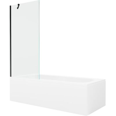 Mexen Vega wanna prostokątna 150 x 70 cm z obudową i parawanem 1-skrzydłowym 80 cm, transparent, czarny Mexen Vega wanna prostokątna 150 x 70 cm z obudową i parawanem 1-skrzydłowym 80 cm, transparent, czarny