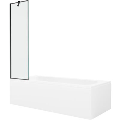 Mexen Vega wanna prostokątna 160 x 70 cm z obudową i parawanem 1-skrzydłowym 50 cm, czarny wzór Mexen Vega wanna prostokątna 160 x 70 cm z obudową i parawanem 1-skrzydłowym 50 cm, czarny wzór