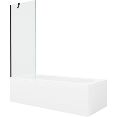Mexen Vega wanna prostokątna 160 x 70 cm z obudową i parawanem 1-skrzydłowym 70 cm, transparent, czarny Mexen Vega wanna prostokątna 160 x 70 cm z obudową i parawanem 1-skrzydłowym 70 cm, transparent, czarny