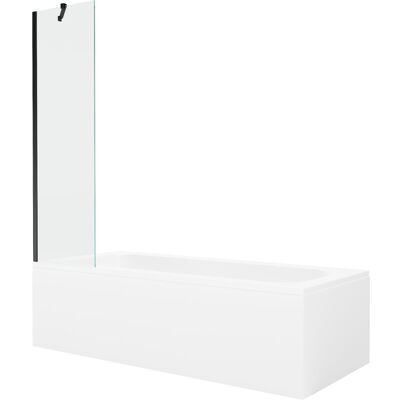 Mexen Vega wanna prostokątna 170 x 70 cm z obudową i parawanem 1-skrzydłowym 50 cm, transparent, czarny Mexen Vega wanna prostokątna 170 x 70 cm z obudową i parawanem 1-skrzydłowym 50 cm, transparent, czarny