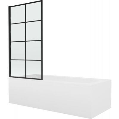 Mexen Vega wanna prostokątna 170 x 70 cm z obudową i parawanem 1-skrzydłowym 70 cm, czarny wzór fix Mexen Vega wanna prostokątna 170 x 70 cm z obudową i parawanem 1-skrzydłowym 70 cm, czarny wzór fix