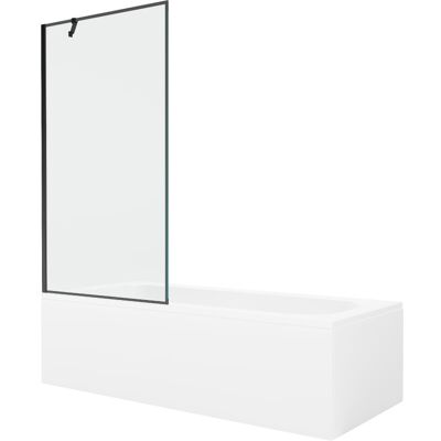 Mexen Vega wanna prostokątna 170 x 70 cm z obudową i parawanem 1-skrzydłowym 90 cm, czarny wzór Mexen Vega wanna prostokątna 170 x 70 cm z obudową i parawanem 1-skrzydłowym 90 cm, czarny wzór