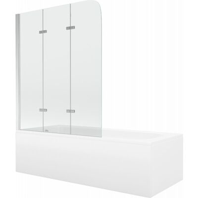 Mexen Vega wanna prostokątna 180 x 80 cm z obudową i parawanem 3-skrzydłowym 120 cm, transparent, chrom Mexen Vega wanna prostokątna 180 x 80 cm z obudową i parawanem 3-skrzydłowym 120 cm, transparent, chrom