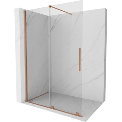 Mexen Velar drzwi prysznicowe rozsuwane Walk-in 130 cm, transparent, miedź szczotkowana Mexen Velar drzwi prysznicowe rozsuwane Walk-in 130 cm, transparent, miedź szczotkowana