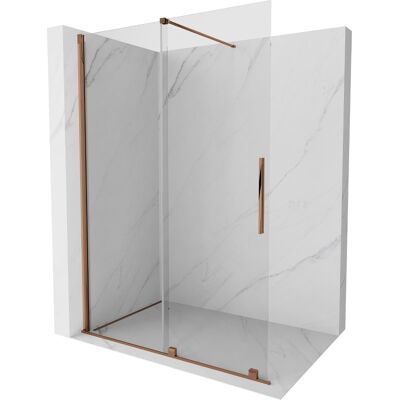 Mexen Velar drzwi prysznicowe rozsuwane Walk-in 150 cm, transparent, różowe złoto Mexen Velar drzwi prysznicowe rozsuwane Walk-in 150 cm, transparent, różowe złoto