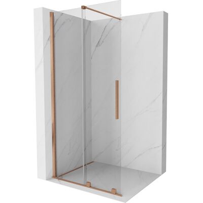 Mexen Velar drzwi prysznicowe rozsuwane Walk-in 75 cm, transparent, miedź szczotkowana Mexen Velar drzwi prysznicowe rozsuwane Walk-in 75 cm, transparent, miedź szczotkowana