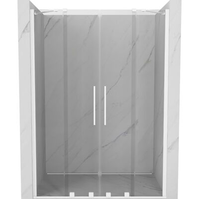 Mexen Velar Duo drzwi prysznicowe rozsuwane 150 cm, transparent, białe Mexen Velar Duo drzwi prysznicowe rozsuwane 150 cm, transparent, białe