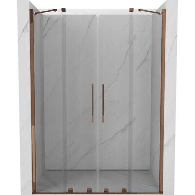 Mexen Velar Duo drzwi prysznicowe rozsuwane 150 cm, transparent, różowe złoto - 871-150-000-02-60 Mexen Velar Duo drzwi prysznicowe rozsuwane 150 cm, transparent, różowe złoto - 871-150-000-02-60