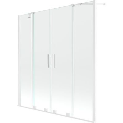 Mexen Velar Duo parawan nawannowy 2-skrzydłowy przesuwny 140 x 150 cm, transparent, biały Mexen Velar Duo parawan nawannowy 2-skrzydłowy przesuwny 140 x 150 cm, transparent, biały