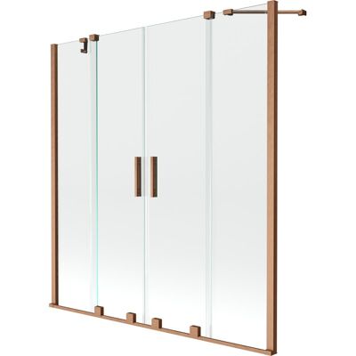 Mexen Velar Duo parawan nawannowy 2-skrzydłowy przesuwny 140 x 150 cm, transparent, miedź szczotkowana Mexen Velar Duo parawan nawannowy 2-skrzydłowy przesuwny 140 x 150 cm, transparent, miedź szczotkowana