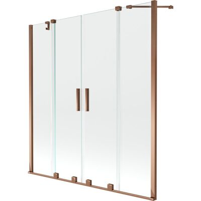 Mexen Velar Duo parawan nawannowy 2-skrzydłowy przesuwny 140 x 150 cm, transparent, różowe złoto Mexen Velar Duo parawan nawannowy 2-skrzydłowy przesuwny 140 x 150 cm, transparent, różowe złoto