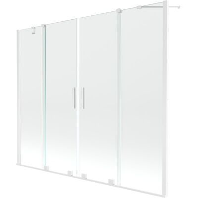 Mexen Velar Duo parawan nawannowy 2-skrzydłowy przesuwny 170 x 150 cm, transparent, biały Mexen Velar Duo parawan nawannowy 2-skrzydłowy przesuwny 170 x 150 cm, transparent, biały