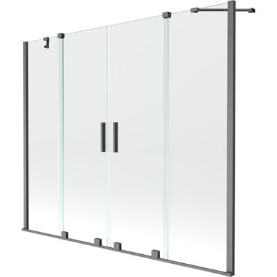 Mexen Velar Duo parawan nawannowy 2-skrzydłowy przesuwny 180 x 150 cm, transparent, gun gray szczotkowany Mexen Velar Duo parawan nawannowy 2-skrzydłowy przesuwny 180 x 150 cm, transparent, gun gray szczotkowany