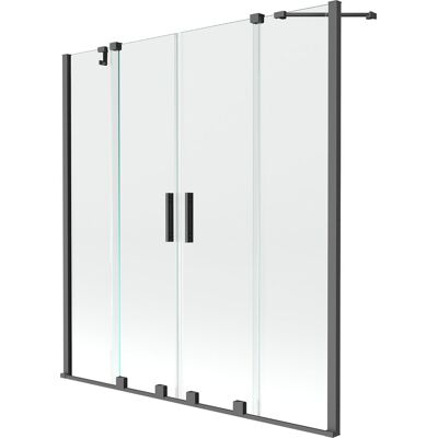 Mexen Velar Duo parawan nawannowy 2-skrzydłowy rozsuwany 160 x 150 cm, transparent, gun metal - 896-160-000-02-95 Mexen Velar Duo parawan nawannowy 2-skrzydłowy rozsuwany 160 x 150 cm, transparent, gun metal - 896-160-000-02-95