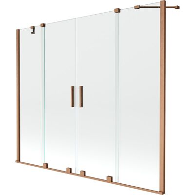 Mexen Velar Duo parawan nawannowy 2-skrzydłowy rozsuwany 190 x 150 cm, transparent, miedź szczotkowana - 896-190-000-02-65 Mexen Velar Duo parawan nawannowy 2-skrzydłowy rozsuwany 190 x 150 cm, transparent, miedź szczotkowana - 896-190-000-02-65