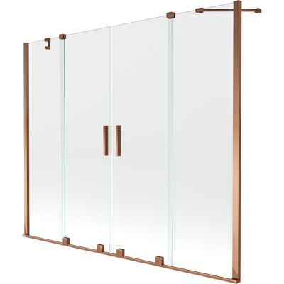 Mexen Velar Duo parawan nawannowy 2-skrzydłowy rozsuwany 190 x 150 cm, transparent, różowe złoto - 896-190-000-02-60 Mexen Velar Duo parawan nawannowy 2-skrzydłowy rozsuwany 190 x 150 cm, transparent, różowe złoto - 896-190-000-02-60