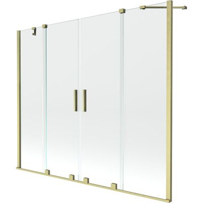 Mexen Velar Duo parawan nawannowy 2-skrzydłowy rozsuwany 190 x 150 cm, transparent, złoty szczotkowany - 896-190-000-02-55 Mexen Velar Duo parawan nawannowy 2-skrzydłowy rozsuwany 190 x 150 cm, transparent, złoty szczotkowany - 896-190-000-02-55