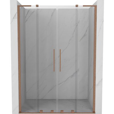 Mexen Velar L Duo drzwi prysznicowe rozsuwane 160 cm, transparent, miedź szczotkowana - 871-160-003-02-65 Mexen Velar L Duo drzwi prysznicowe rozsuwane 160 cm, transparent, miedź szczotkowana - 871-160-003-02-65