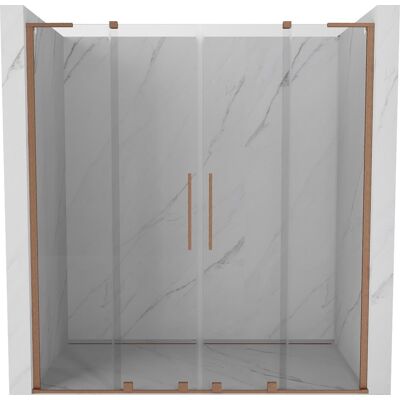 Mexen Velar L Duo drzwi prysznicowe rozsuwane 170 cm, transparent, miedź szczotkowana - 871-170-003-02-65 Mexen Velar L Duo drzwi prysznicowe rozsuwane 170 cm, transparent, miedź szczotkowana - 871-170-003-02-65