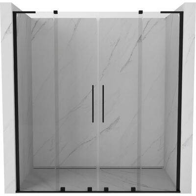 Mexen Velar L Duo drzwi prysznicowe rozsuwane 180 cm, transparent, czarne - 871-180-003-02-70 Mexen Velar L Duo drzwi prysznicowe rozsuwane 180 cm, transparent, czarne - 871-180-003-02-70