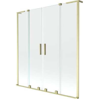 Mexen Velar L Duo parawan nawannowy 2-skrzydłowy rozsuwany 140 x 150 cm, transparent, złoty szczotkowany - 896-140-003-02-55 Mexen Velar L Duo parawan nawannowy 2-skrzydłowy rozsuwany 140 x 150 cm, transparent, złoty szczotkowany - 896-140-003-02-55