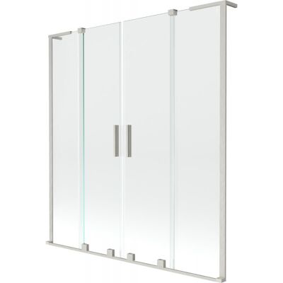 Mexen Velar L Duo parawan nawannowy 2-skrzydłowy rozsuwany 150 x 150 cm, transparent, nikiel szczotkowany - 896-150-003-02-97 Mexen Velar L Duo parawan nawannowy 2-skrzydłowy rozsuwany 150 x 150 cm, transparent, nikiel szczotkowany - 896-150-003-02-97