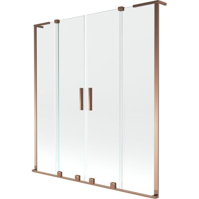 Mexen Velar L Duo parawan nawannowy 2-skrzydłowy rozsuwany 150 x 150 cm, transparent, różowe złoto - 896-150-003-02-60 Mexen Velar L Duo parawan nawannowy 2-skrzydłowy rozsuwany 150 x 150 cm, transparent, różowe złoto - 896-150-003-02-60