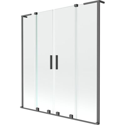 Mexen Velar L Duo parawan nawannowy 2-skrzydłowy rozsuwany 160 x 150 cm, transparent, gun metal - 896-160-003-02-95 Mexen Velar L Duo parawan nawannowy 2-skrzydłowy rozsuwany 160 x 150 cm, transparent, gun metal - 896-160-003-02-95