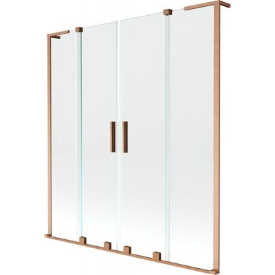 Mexen Velar L Duo parawan nawannowy 2-skrzydłowy rozsuwany 160 x 150 cm, transparent, miedź szczotkowana - 896-160-003-02-65 Mexen Velar L Duo parawan nawannowy 2-skrzydłowy rozsuwany 160 x 150 cm, transparent, miedź szczotkowana - 896-160-003-02-65