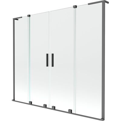 Mexen Velar L Duo parawan nawannowy 2-skrzydłowy rozsuwany 170 x 150 cm, transparent, gun metal - 896-170-003-02-95 Mexen Velar L Duo parawan nawannowy 2-skrzydłowy rozsuwany 170 x 150 cm, transparent, gun metal - 896-170-003-02-95