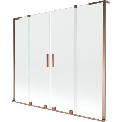 Mexen Velar L Duo parawan nawannowy 2-skrzydłowy rozsuwany 170 x 150 cm, transparent, różowe złoto - 896-170-003-02-60 Mexen Velar L Duo parawan nawannowy 2-skrzydłowy rozsuwany 170 x 150 cm, transparent, różowe złoto - 896-170-003-02-60