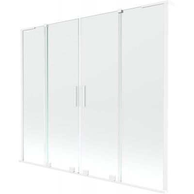 Mexen Velar L Duo parawan nawannowy 2-skrzydłowy rozsuwany 180 x 150 cm, transparent, biały - 896-180-003-02-20 Mexen Velar L Duo parawan nawannowy 2-skrzydłowy rozsuwany 180 x 150 cm, transparent, biały - 896-180-003-02-20
