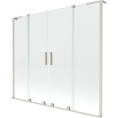Mexen Velar L Duo parawan nawannowy 2-skrzydłowy rozsuwany 180 x 150 cm, transparent, nikiel szczotkowany - 896-180-003-02-97 Mexen Velar L Duo parawan nawannowy 2-skrzydłowy rozsuwany 180 x 150 cm, transparent, nikiel szczotkowany - 896-180-003-02-97