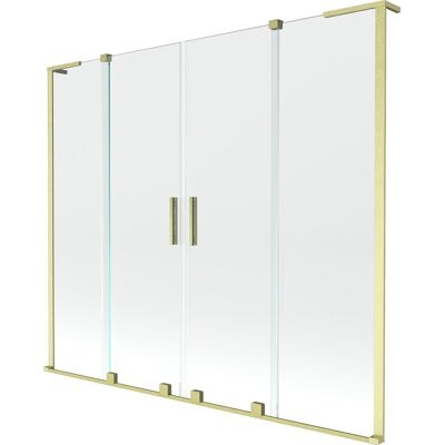Mexen Velar L Duo parawan nawannowy 2-skrzydłowy rozsuwany 180 x 150 cm, transparent, złoty szczotkowany - 896-180-003-02-55 Mexen Velar L Duo parawan nawannowy 2-skrzydłowy rozsuwany 180 x 150 cm, transparent, złoty szczotkowany - 896-180-003-02-55