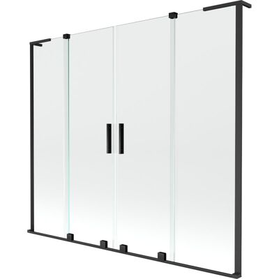 Mexen Velar L Duo parawan nawannowy 2-skrzydłowy rozsuwany 200 x 150 cm, transparent, czarny - 896-200-003-02-70 Mexen Velar L Duo parawan nawannowy 2-skrzydłowy rozsuwany 200 x 150 cm, transparent, czarny - 896-200-003-02-70